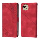 For Sharp Aquos Wish4 Skin Feel Embossed Leather Phone Case(Red) - 2