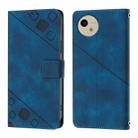 For Sharp Aquos Wish4 Skin Feel Embossed Leather Phone Case(Blue) - 2