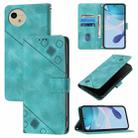 For Sharp Aquos Wish4 Skin Feel Embossed Leather Phone Case(Green) - 1