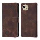 For Sharp Aquos Wish4 Skin Feel Embossed Leather Phone Case(Brown) - 2