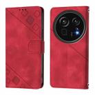 For Sharp Aquos R9 Pro Skin Feel Embossed Leather Phone Case(Red) - 3