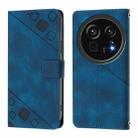 For Sharp Aquos R9 Pro Skin Feel Embossed Leather Phone Case(Blue) - 3