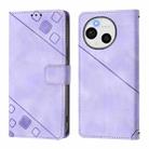 For Sharp Aquos Sense9 Plus Skin Feel Embossed Leather Phone Case(Light Purple) - 3