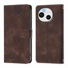 For Sharp Aquos Sense9 Plus Skin Feel Embossed Leather Phone Case(Brown) - 3