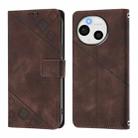For Sharp Aquos Sense9 Skin Feel Embossed Leather Phone Case(Brown) - 3