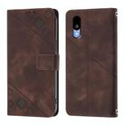 For Sharp Basio Active3 Skin Feel Embossed Leather Phone Case(Brown) - 2