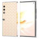 For Honor V Purse Woven Texture Transparent Frame PU Phone Case(Beige) - 1