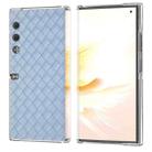 For Honor V Purse Woven Texture Transparent Frame PU Phone Case(Light Blue) - 1