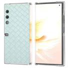 For Honor V Purse Woven Texture Transparent Frame PU Phone Case(Light Green) - 1