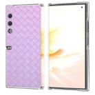 For Honor V Purse Woven Texture Transparent Frame PU Phone Case(Purple) - 1