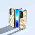 For Honor Magic Vs2 Woven Texture Transparent Frame PU Phone Case(Gold) - 2