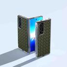 For Honor Magic Vs2 Woven Texture Transparent Frame PU Phone Case(Green) - 2