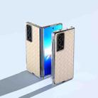 For Honor Magic Vs2 Woven Texture Transparent Frame PU Phone Case(Beige) - 2