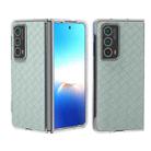 For Honor Magic Vs2 Woven Texture Transparent Frame PU Phone Case(Light Green) - 1