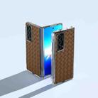 For Honor Magic Vs2 Woven Texture Transparent Frame PU Phone Case(Brown) - 2