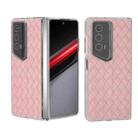 For Honor Magic V2 RSR Porsche Design Woven Texture Transparent Frame PU Phone Case(Pink) - 1