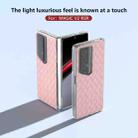 For Honor Magic V2 RSR Porsche Design Woven Texture Transparent Frame PU Phone Case(Pink) - 2