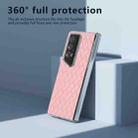 For Honor Magic V2 RSR Porsche Design Woven Texture Transparent Frame PU Phone Case(Pink) - 3