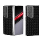 For Honor Magic V2 RSR Porsche Design Woven Texture Transparent Frame PU Phone Case(Black) - 1