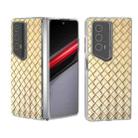 For Honor Magic V2 RSR Porsche Design Woven Texture Transparent Frame PU Phone Case(Gold) - 1