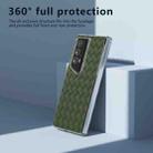 For Honor Magic V2 RSR Porsche Design Woven Texture Transparent Frame PU Phone Case(Green) - 3