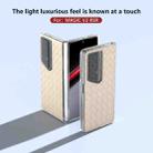 For Honor Magic V2 RSR Porsche Design Woven Texture Transparent Frame PU Phone Case(Beige) - 2