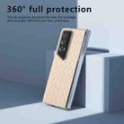 For Honor Magic V2 RSR Porsche Design Woven Texture Transparent Frame PU Phone Case(Beige) - 3