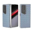 For Honor Magic V2 RSR Porsche Design Woven Texture Transparent Frame PU Phone Case(Light Blue) - 1