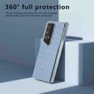 For Honor Magic V2 RSR Porsche Design Woven Texture Transparent Frame PU Phone Case(Light Blue) - 3