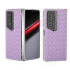 For Honor Magic V2 RSR Porsche Design Woven Texture Transparent Frame PU Phone Case(Purple) - 1