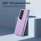 For Honor Magic V2 RSR Porsche Design Woven Texture Transparent Frame PU Phone Case(Purple) - 3