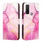 For TCL 20R 5G PT003 Marble Pattern Flip Leather Phone Case(Pink Purple Gold) - 2