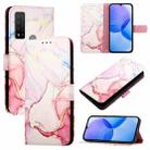 For TCL 20R 5G PT003 Marble Pattern Flip Leather Phone Case(Rose Gold) - 1