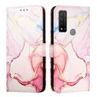 For TCL 20R 5G PT003 Marble Pattern Flip Leather Phone Case(Rose Gold) - 2