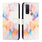 For TCL 20R 5G PT003 Marble Pattern Flip Leather Phone Case(Galaxy Marble White) - 2