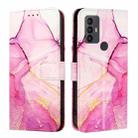 For TCL 30 SE PT003 Marble Pattern Flip Leather Phone Case(Pink Purple Gold) - 2