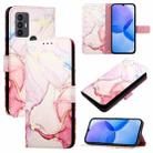 For TCL 30 SE PT003 Marble Pattern Flip Leather Phone Case(Rose Gold) - 1