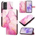 For TCL 40 SE PT003 Marble Pattern Flip Leather Phone Case(Pink Purple Gold) - 1