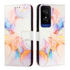 For TCL 50 5G PT003 Marble Pattern Flip Leather Phone Case(Galaxy Marble White) - 2