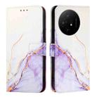 For TCL 50 XL PT003 Marble Pattern Flip Leather Phone Case(White Purple) - 2