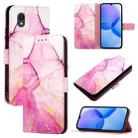 For TCL 201 PT003 Marble Pattern Flip Leather Phone Case(Pink Purple Gold) - 1