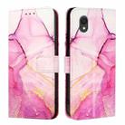 For TCL 201 PT003 Marble Pattern Flip Leather Phone Case(Pink Purple Gold) - 2