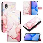 For TCL 201 PT003 Marble Pattern Flip Leather Phone Case(Rose Gold) - 1