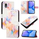 For TCL 201 PT003 Marble Pattern Flip Leather Phone Case(Galaxy Marble White) - 1