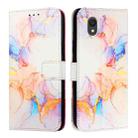 For TCL 201 PT003 Marble Pattern Flip Leather Phone Case(Galaxy Marble White) - 2