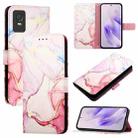 For TCL 403 PT003 Marble Pattern Flip Leather Phone Case(Rose Gold) - 1