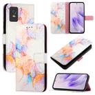 For TCL 403 PT003 Marble Pattern Flip Leather Phone Case(Galaxy Marble White) - 1
