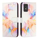 For TCL 403 PT003 Marble Pattern Flip Leather Phone Case(Galaxy Marble White) - 2