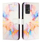 For TCL 405 / 406 / 408 PT003 Marble Pattern Flip Leather Phone Case(Galaxy Marble White) - 2