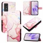 For TCL 501 PT003 Marble Pattern Flip Leather Phone Case(Rose Gold) - 1